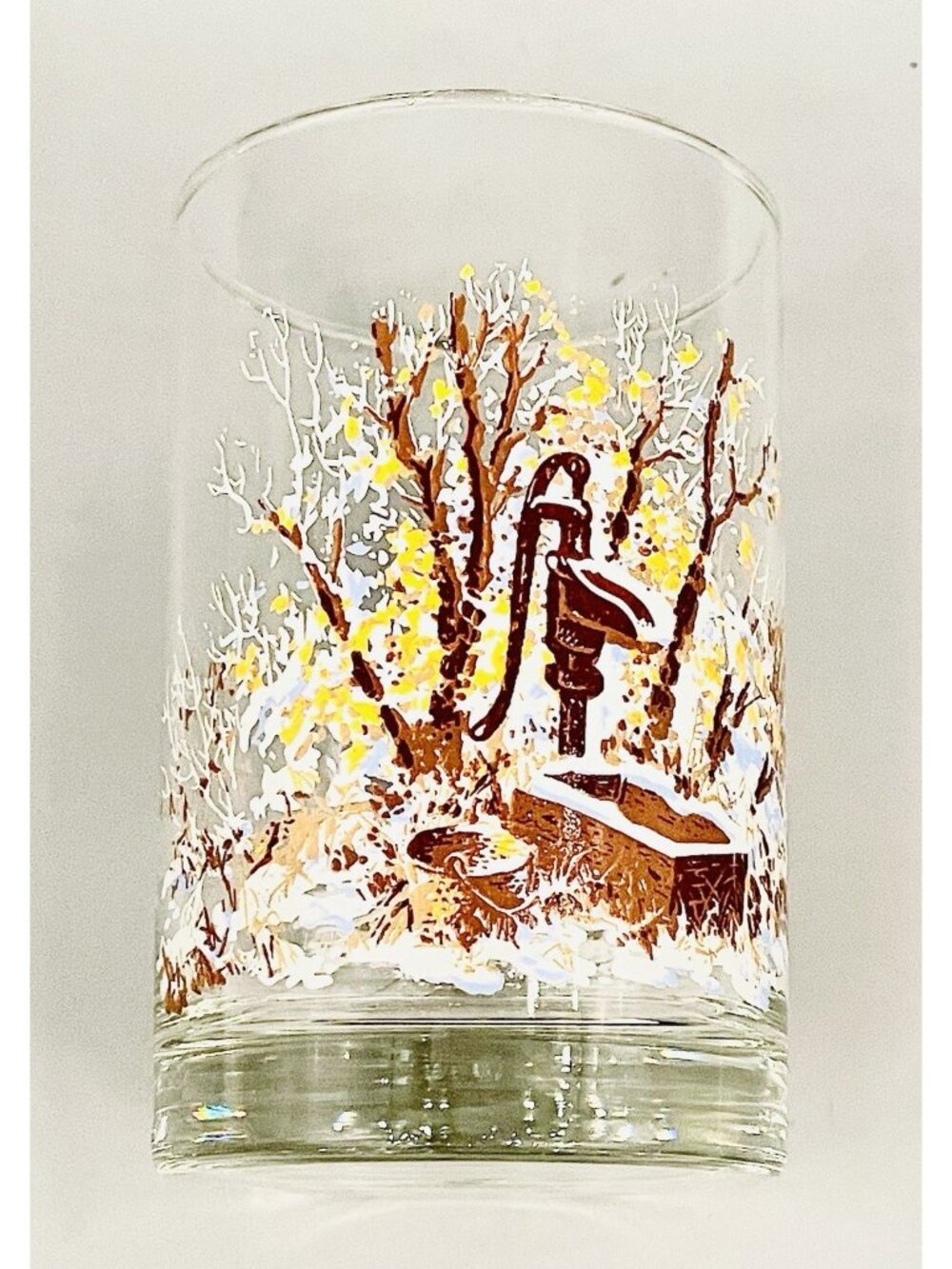 Vintage Arctic Circle Fast Food Glass 1985 H. Francis Sellers Art Winter Scene